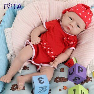 IVITA 18'' Floppy Silicone Reborn Baby Girl Handmade Grave Silicone Baby Doll